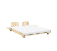 Karup Social Bed Frame With 2 Backrests & Side Table 160x200 Raw