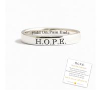 KARUTA Hope Silver Ring, Hope Hold On Pain Ends Inspirational Ring, Stainless Steel Engraved Motivational Band Ring, Inspirational Jewelry Gift for Women Men (7)
