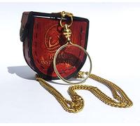 Karv Instruments Magnifying Glass, Optical Magnifier Lens with Necklace Chain Monocle for Library Reading Fine Print Zooming Increase Vision Jewelry Gold