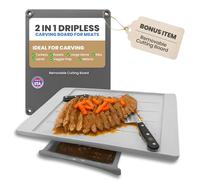 Karving King Plus Meal Prep System - Large Cutting Board with Juice Groove, Spikes, Drip Tray & Removable Surface - Carving Board - BBQ Essential & Kitchen Gifts - BPA Free Cutting Board - Grey