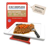 Karving King Plus Meal Prep System - Large Cutting Board with Juice Groove, Spikes, Drip Tray & Removable Surface - Carving Board - BBQ Essential & Kitchen Gifts - BPA Free Cutting Board - Red