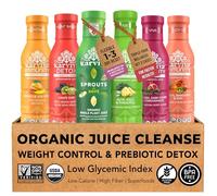 Karviva Organic Juice Cleanse, 1-3 Day Fasting Weight Control, 6 Pack