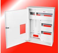 Karwasz Meter Cabinet Fuse Box Distribution Board IP-30 1 x 3 Phase Counter and 36 Fuses Surface-Mounted Plastic Distributor Electricity Meter