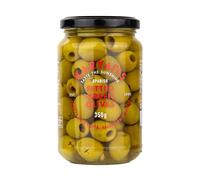 Karyatis Spanish Green Pitted Olives in Brine, Glass Jar, 350 g