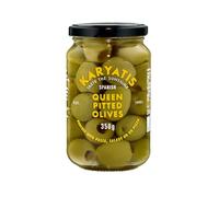 Karyatis Spanish Green Queen Olives in Brine, Glass Jar, 350 g