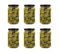 Karyatis Spanish Green Queen Olives in Brine (Pack of 6 x 350g Jars)