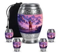 KARYLIZ Native American Cremation Urns for Human Ashes Adult Female, Decorative Gift for Sister, Large Purple Urns for Human Ashes - Native American Urn for Adult Man, Combo of 5,10 Inch & 3 Inch