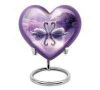 KARYLIZ Swan Miniature Urn for Mom - Purple Urns for Cremation Ashes Mother - Heart Small Human Ash Holder - Tiny Burial Keepsake Urns for Human Ashes Husband - Dad Funeral Memorial Container 3 Inch