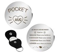 Karyllena Pocket Hug Friendship Keychain - Silver - Unisex - Sentimental Gift for Women, Men, Long Distance Relationships, Travel, Thinking of You, Chemotherapy, Easter, Birthdays