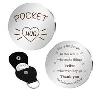 Karyllena Pocket Hugs for Friends Gift - Heartwarming Keychain for Loved Ones, Unisex-Adults, Emotional Connection, Stainless Steel, PU Leather, Sentimental, 1 Piece, There Are People