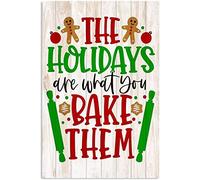 KasaBlaro Gingerbread Man Wall Art The Holidays Are What You Bake Them Canvas Poster Wall Decor Painting For Home Bedroom Living Room Decor 16x24Inches