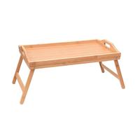 KasaBona 2 in 1 Bamboo Bed Tray Table with Folding Legs Multipurpose Lap Tray for Breakfast in Bed, Snack Serving, and Laptop Desk Portable Bamboo Tray with Handles
