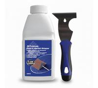 KasaBona Paint Stripper Gel 500ml - Powerful Multi-Surface Paint & Varnish Remover for Wood, Metal & Concrete for DIY Use with 5-in-1 Scraper Tool