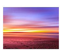 Kasalovic Beautiful Sunset Ocean Beach Canvas Wall Art Print