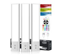 Kasanfe 79-LED Under Cabinet Lighting, RGB & 1500mAh Rechargeable Under Cabinet Lights, LED Closet Lights Remote, Under Counter Lights for Kitchen Pantry Bedroom, 15 Colors(3 Packs)