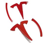 Kasato Model Y Front Trunk/Rear Trunk Logo Sticker Cover Emblem Badge Decals 2PCS/Set for Tesla Model Y Accessories(Gloss Red)