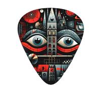 Kasbah style Guitar picks in thin, medium, and thick sizes, 12-piece set, suitable for electric guitar and various instruments