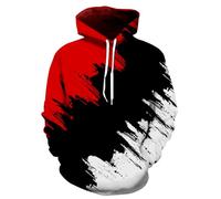 Kasbao Graphic Hoodies for Men Sweatshirts Unisex Mens Hoodies Pullover for Teen Boys 16-18 Cool Designer, 4k6 Red Black White Paint, L-XL