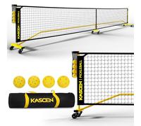 KASCEN Pickleball Set - 22FT USAPA Portable Net with 4 Pickleballs & Carry Bag, Driveway to Backyard