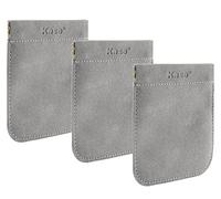 Kase 3 Pack Filter/Small Item Spring Closure Faux Suede Storage Pouch Holds up to 82mm