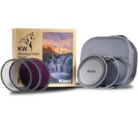 Kase Revolution Plus Entry II Filter Kit Magnetic Shockproof Tempered Optical Glass w Color Coded Rings inc CPL ND8 ND64 Inlaid Adapter 3D Tool Lens Cap & Case (82mm)