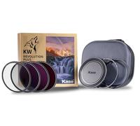 Kase Revolution Plus Master Filter Kit Magnetic Shockproof Tempered Optical Glass w Color Coded Rings inc CPL ND8 ND64 ND1000 Lens Cap & Case (72mm)