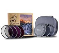 Kase Revolution Plus Master Filter Kit Magnetic Shockproof Tempered Optical Glass w Color Coded Rings inc CPL ND8 ND64 ND1000 Lens Cap & Case (43mm)
