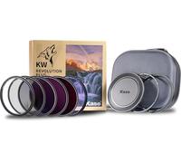Kase Revolution Plus Mega Filter Kit Magnetic Shockproof Tempered Optical Glass w Color Coded Rings inc CPL ND8 ND64 ND1000 Neutral Night UV Lens Cap & Case (55mm)