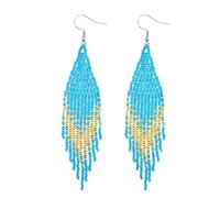 Kaseakia Handmade Bohemian Big Large Long Beaded Tassel Bead Dangle Earrings for Women, long, Glass, No Gemstone