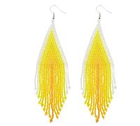 Kaseakia Native Gradient Long Big Large Chandelier Beaded Dangle Earrings for Women, long, Glass beads, No Gemstone