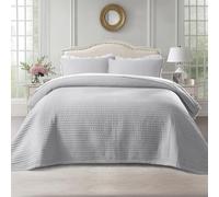 KASENTEX King XL Quilt Set 108"x98" - Soft Washed 3-Layer Lightweight Bedspread, Minimalist Nordic Design, All-Season Spring & Summer Quilt Set (1 Quilt + 2 Pillow Shams), Gull