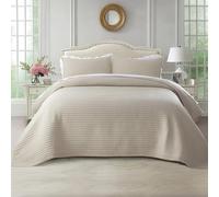 KASENTEX Quilt Mini Set-Stone Washed-Super Soft Bedspread-Light Weight-Hypoallergenic-White Down Alternative Microfiber Fill-Machine Washable-Solid Colors, TWIN +2 Shams, CAMEL, Polyester