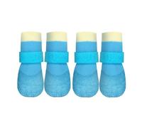 Kaseremy Anti-Slip Dog Socks for Injured Paws Stop Licking, 4 Pcs Soft Dog Shoes for Walking, Dog Cat Paw Protectors with Waterproof Rubber Bottom and Adjustable Straps (Blue, M)