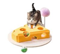 Kaseremy Cat Interactive Puzzle Toy, Felt Maze Cat Toys Balls with Bells for Indoor Cats Kitten Adult Self Play (Yellow)
