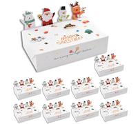 KASESSS 10 Mini Christmas Boxes, Party Favour Boxes for Gifts - Easy Assemble, White Paper Box - Parties, Birthdays, Weddings (15x9x4CM)