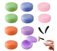 KASESSS 10 Pcs Small Travel Pots for Toiletries, 10ml Empty Sample Pots, Plastic Travel Jars with 4 Makeup Spatulas Spoon Refillable Travel Cosmetic Containers for Creams Lotions Sample Condiments