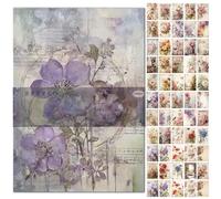 KASESSS 100 Sheets Floral Scrapbook Paper, Scrapbook Supplies kit, Decorative Craft Paper, 10 x 14cm Decoupage Papers Sheets, Single-Sided Vivid Origami Cardstock for Gift Card Making Photo Album DIY