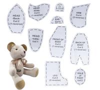 KASESSS 10Pcs Memory Bear Sewing Patterns Cutting Set, 10 Inch Bear Quilting Templates, Teddy Bear Patterns Sewing, Memory Bear Pattern with Instructions, Memory Bear Template Ruler for Craft Projects