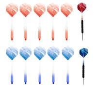 KASESSS 12 PCS 2-In-1 Integrated Dart Flights, Highly Quality Dart Flights and Stems All in One, Dart Flight and Shaft System Stable, Fusion Dart Flights Red/Blue, Integrated Dart Flights and Stems