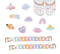 KASESSS 12 Pcs Shoe Decoration Charms, Colourful Shoe Charms for Crocs, Plastic Clog Charms for Croc Charms Girls Kids Adults - Party Birthday Gifts