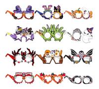 KASESSS 12 Piece Halloween Party Glasses, Paper Funny Glasses, Party Glasses for Adults, Funky Glasses Ideal Halloween Christmas Party Favors, Novelty Glasses for Boy Girl Party Supplies Decoration