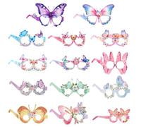 KASESSS 14 Pcs Butterfly Party Glasses, Paper Funny Glasses, Party Glasses for Adults, Colourful Butterfly Theme Novelty Glasses, Party Decorations for Adults Fancy Dress Costume Photo Booth Props