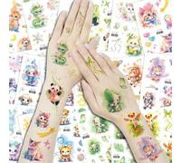 KASESSS 18 Pcs Glitter Temporary Tattoos, Animal Theme Fake Tattoos, Animal Temporary Tattoos for Kids, Colourful Tattoo Stickers, Waterproof Party Skin Stickers for Birthday Carnival Pary Supplies