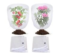 KASESSS 2 Pack Fruit Tree Netting Cover 1×1m, Insect Bird Protection Tree Protectors with Zipper and Drawstring, Reusable Fine Mesh Garden Netting for Blueberry Bushes, Tomato, Vegetables, Fruits