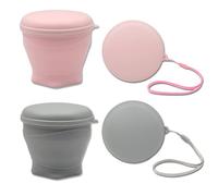 KASESSS 2 Pack Silicone Collapsible Cup with Dustproof Lid, 6oz/180ml Portable Foldable Camping Mug, BPA-Free Travel Cup, Reusable Camping Mugs Set of 2 for Outdoor Traveling Hiking Picnic Sports