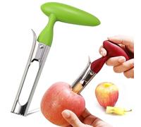 KASESSS 2 Pcs Apple Corer, Stainless Steel Fruit Corer with Non-Slip Handle, Apple Corer Remover for Pears Bell Peppers and Crispy Fruits Portable Fruit Corers for Home Restaurant Kitchen (Red, Green)