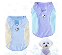 KASESSS 2 Pcs Dog Cooling Vest, Summer Dog Clothes, Cooling Dogs Coat, Breathable Dogs T Shirt, Lightweight Ice Silk Summer Clothes Quick Dry Sun Protection for Small Medium Pet Outdoor Purple Blue M