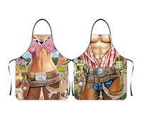 KASESSS 2 PCS Funny Aprons for Men, Funny Apron Waterproof, Mens Aprons for Cooking Funny, Novelty Aprons for Men Present Friends, Funny Chef Apron Gifts for Men Women Party Birthday Anniversary