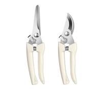 KASESSS 2 Pcs Hand Garden Secateurs, Stainless Steel Secateurs & Pruning Scissors, Straight and Curved Tip Garden Scissors with Locking Device Garden Pruners Set for Trimming Branches Bonsai Fruits