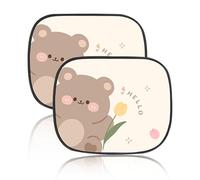 KASESSS 2 PCS Self-adhesive Car Window Shades for Baby, Static Cling CAr Sun Shade for Babys, Sun Shades for Car Windows, cAr Shades for Window Baby, cCAr Window Sun Shade with Bear Motifs 44x36cm